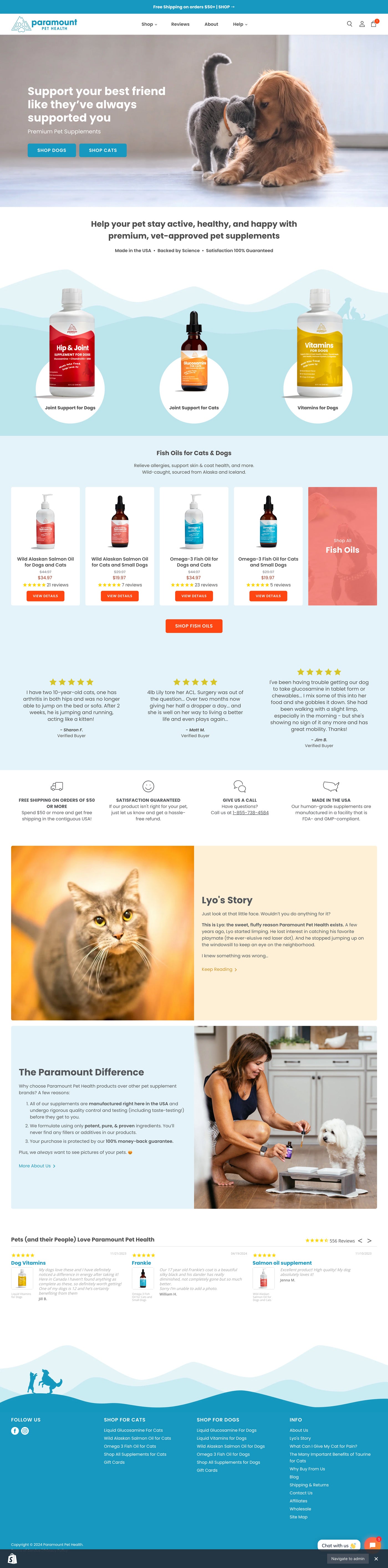 Paramount Pet Health - Shopify Website Design